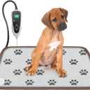 Pet Heating Pad 22x18 in Cat Heating Pads for Cats Waterproof Smart Thermostat Switch, Adjustable Heated Cat Bed, Adding Wire Rope Wires Cat Warming Pad-Paw Print