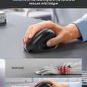 TECKNET Ergonomic Mouse, Bluetooth Wireless Vertical Mouse, Rechargeable Battery, Quiet Clicks, 4800 DPI Adjustable, BT5.0/3.0 & 2.4G Connect, Easy to use, Wide Compatibility - Black