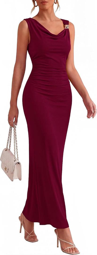 BTFBM Spring Dress for Women Sleeveless Solid Bodycon Homecoming Prom Cocktail Wedding Guest Dresses Summer Clothing (S)