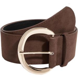 Fashion Women's Retro Wide Faux Suede Leather Waist Belt for Jeans Dress Coats Casual Wear (Size: 25.5"-35.8", Coffee)