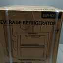 EUHOMY 48 Can Beverage Refrigerator cooler-Mini Fridge Glass Door for Beer Drinks Wines, Countertop Beverage Fridge with Adjustable Shelves Blue LED for Home/Office/Dorm/Bar, 1.3 cu.ft