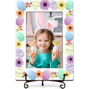 2 x Easter Photo Frame, Easter Picture Frame Gifts, Happy Easter Photo Frame, Easter Photo Gifts, Easter Decorations, Easter Egg 4" x 6" Wood Picture Frame -N07