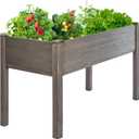 LZRS Raised Garden Bed Outdoor Planter Box with Legs for Herbs, Vegetables, Flowers, Great for Outdoor Patio, Yard and Deck, 220lb Capacity, Grey