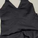 OQQ Jumpsuits for Women Fall Winter Halterneck Sleeveless Lace-Trim Flared Jumpsuit Black L