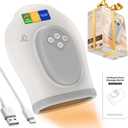 Full Hand Massager with Heat and Compression for Arthritis and Carpal Tunnel, Adjustable Hand Massage Temperatures Compression Models, Blood Circulation Pain Therapy Relax Relief Glove Gift (1-PCS, Silver)