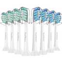 Replacement Toothbrush Heads Compatible with Philips Sonicare and More Click-on Handles 8 Pack White