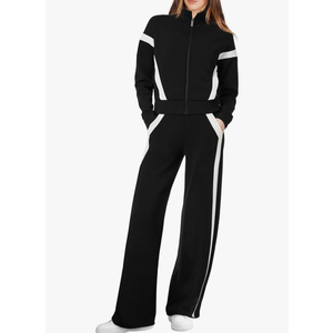 XIEERDUO Lounge Sets for Women 2025 Sweatsuit 2 Piece Outfits Sweatshirt Wide Leg Sweatpant Tracksuit Matching Set, Size XL