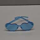 Maxdot Heart Shape Sunglasses Rimless Transparent Heart Glasses Colorful Party Favors (Light Blue)