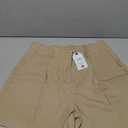 NIMIN Shorts for Women High Waisted Dressy Tailored Work Trousers Business Casual Work Office 2025 Linen Short Khaki, Size L