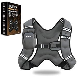 ZUETK Weighted Vest, Weight Vest with Reflective Stripe, Weighted Vest for Men Women Workout Equipment for Strength Training, Running, Jogging, Fitness, Weight Loss (Black with Bag), 6LB