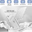 INFILAND for iPad mini 7 Case (A17 Pro), iPad mini 7th / 6th Generation Case 2024/2021 8.3 Inch, Glitter Cute Protective Cover with Clear Sparkle Back, Pencil Holder for Kids Girls, Silver (Sliver)