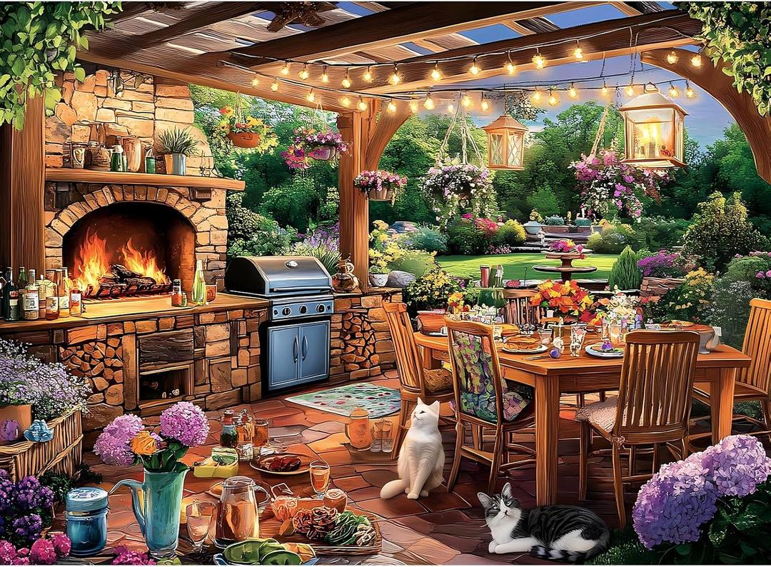 300 Pieces Puzzles for Adults | Manor Cat Jigsaw Puzzles 300 Piece for Children Adults Seniors | Sturdy,Safe Large Piece Puzzle | Engaging & Educational Toys Great Gift for Boys Girls 20.5 x 15 in