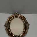 Cuspin 5x7 Picture Frame Gold Oval Frames, Vintage Bronze Hand-Crafted Resin with Glass Front, Ornate Retro Antique Photo Frame for Wall and Tabletop Display Home Decor