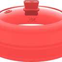 Microwave Splatter Cover Glass Splatter Guard Lid with Collapsible Silicone for Small Bowls Food Plate Cover 9 inch Red (8.5 inch)