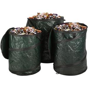 Trash Can Camping Essentials 3-Pack - 44-Gal, 29.5-Gal, and 23.1-Gal Collapsible Outdoor Portable Pop-Up Trash Cans for Parties, Laundry Hamper, or Yard Waste Bag/Leaf Bin by Wakeman Outdoors