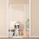 Extra Tall Cat Gate, 55.1" Heavy Duty Pet Gate for Large Cats & Dogs, Adjustable 29.9-37.4" Wide, Auto Close, No Drilling Pressure Mount, Easy Walk Through for Doorways Hallways Kitchen, White