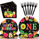 96 Pcs Boss Birthday Party Decorations Disposable Blue Boss Paper Plates and Napkins Gender Reveal Tableware Set for Boys Birthday Baby Shower Party Supplies, Serves 24