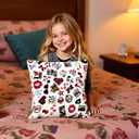 Y2K Room Decor Aesthetic Throw Pillow Covers - Cute Downtown Girl Room Decor, Coquette Y2k 2000's Grunge Print, Trendy Bedroom Decor for Teen Girls, 18x18 Inch