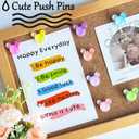 24 Pcs Thumb Tacks,Cute Push Pins,Colorful Decorative Pins,Mouse Tacks,for Bulletin Board,Cork Board,Class Decor Office or Home (24 Pcs - Gradient)