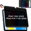 4-Way Magnetic Privacy Screen for Pad 11th Generation (A16) 2025/ 10th Gen 2022, Removable 360 Private Filter for Pad A16, Anti Glare Bubble-Free Easy Install Security Protector, 1 Pack