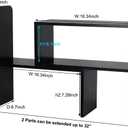 PAG Desk Organizer Desktop Shelf Adjustable Countertop Bookshelf Small Table Shelves Book Organizer Office Organization for Desk, Black