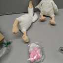 Blueweenly 8 Sets One Silly Goose Birthday Decoration 15.7 Inch Soft Silly Goose Stuffed Animal Hat with Wood Table Decor for Birthday Party Decoration (Pink)