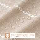 Seenus Boho Farmhouse Shower Curtain Heavyweight with Tassels, 72 x 84 Inch Extra Long Taupe Linen Textured Fabric Shower Curtain for Bathroom, Tan and White Striped Bath Dcor Curtain Water Repellent