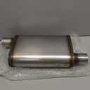 Universal 409 Stainless Muffler Straight-Through Performance Muffler Exhaust, offset in | offset out (2.25")