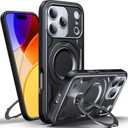 WYUIC Designed for iPhone 17 Pro Max Magnetic Case, Compatible with Magsafe, 10ft Drop Test Hard Rugged, 360 Rotating Ring Kickstand Shockproof Protection Phone Case iPhone 17 Pro Max Cover, Black