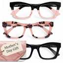 CCVOO Oprah Style Reading Glasses - Mothers Day Gift for Mom - Lightweight Blue Light Blockers, UV400, Spring Hinge +1.5