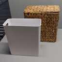 Coeusy 3 Gallon Wicker Trash Can, Small Bathroom Trash Can with Lid, Natural Water Hyacinth Wicker Waste Basket for Bedroom, Toilet, Narrow Garbage Can with Removable Liner