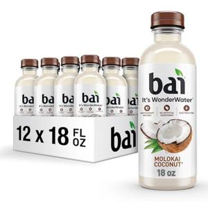 Bai Antioxidant Infused Water Beverage, Molokai Coconut, with Vitamin C and No Artificial Sweeteners, 18 Fluid Ounce Bottle, 12 Pack, EXP: 03/18/2026