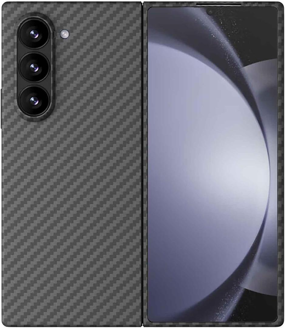 Sisyphy Aramid Fiber Case for Samsung Galaxy Z Fold 6 5G with Carbon Fiber Texture (Black 1500D), Super Slim Protective Cover Skin, Soft Touch Sturdy Durable Snap-on Back Cover