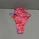 Tainehs Women's Brazillian Triangle Thong Bikini Set Sexy String Two Piece Swimsuit Bathing Suit ( Red Flower, Small)