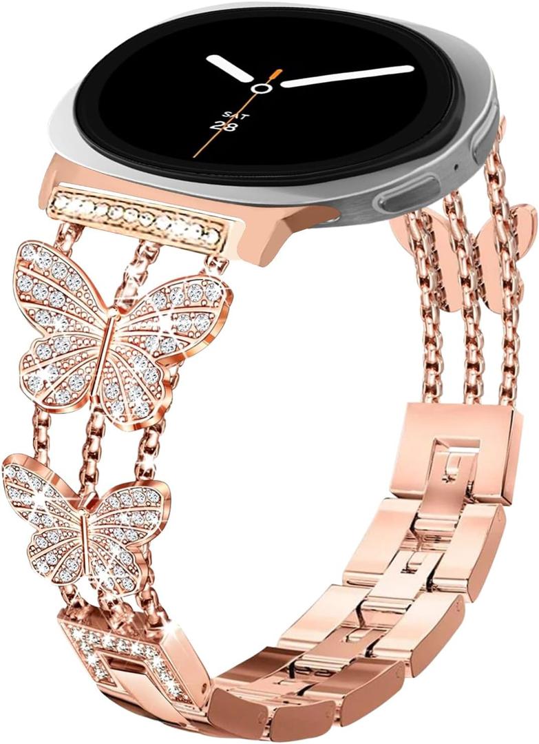 Bling Band Compatible for Samsung Galaxy Watch 8 40mm 44mm/8 Classic 46mm Bands, Diamond Butterfly Metal Bracelet Rhinestone Strap for Galaxy Watch 8/8 Classic Bling Band Compatible for Samsung Galaxy Watch 8 40mm 44mm/8 Classic 46mm Bands, Diamond Butterfly Metal Bracelet Rhinestone Strap for Galaxy Watch 8/8 Classic