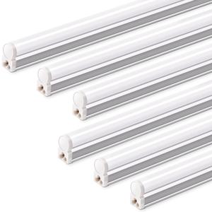 Barrina T5 LED Ceiling Light Fixtures, 2FT, 5000K (Daylight White), 1100LM, 10W, Corded Electric with Built-in ON/Off Switch, Linkable LED Shop Lights for Garage, Workshop, ETL Listed, 6 Packs