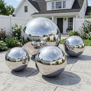 4PCS Silver Inflatable Mirror Ball Set,Reusable PVC Mirror Balls Large Event Decoration Hanging&Standing Balloon with Electric Pump for Event,Wedding,Party Decor(Silver, 4Pcs+Pump)