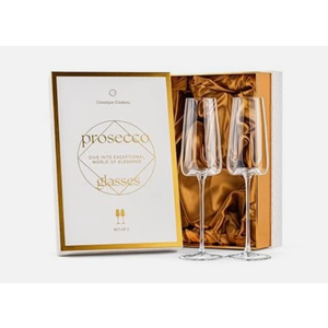 Crystal Prosecco and Champagne Cocktail Glasses | Set of 2 | Long Stemmed