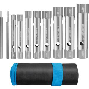 DURATECH 10-Piece Shower Valve Socket Wrench Set with Bar Handles, Metric, 6-22mm, for Removing Tub & Shower Valve, Home Plumbing Repairs