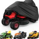 Mrrihand Lawn Mower Cover, Heavy-Duty Riding Lawn Mower Cover, Universal Fit Lawn Mower Covers Waterproof with Elastic Cord & Storage Bag, Lawn Tractor Cover Up to 54" Decks, UV Resitant & Durable