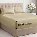 Extra Deep Pocket Queen Sheet Set - 4 Piece Breathable & Cooling Bed Sheets - Hotel Luxury Sheet Set - Ultra Soft, Wrinkle Free & Comfy - Easily Fits Extra Deep Mattresses - Deep Pocket Beige Sheets