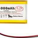 3.7V 124065 4000mAh LiPo Battery, 1S 3C Rechargeable, Micro JST 1.25 Connector, Dual Protection Board, 1 Pack