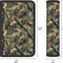Camouflage Forest Steering Wheel Cover Elastic Non-Slip Car Steering Wheel Covers with Seat Belt Shoulder Pad for Women Men