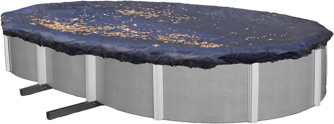 Blue Wave 16-ft x 32-ft Oval Leaf Net Above Ground Pool Cover