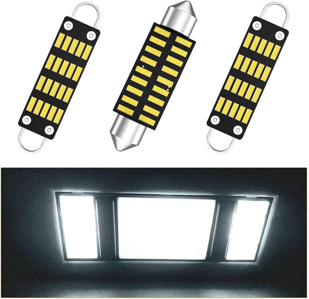 Silverado Interior Lights Kit for 1988-1998 Chevy Silverado GMC Sierra C1500 K1500 Pickup Truck LED Interior Lights Replacement Package, 6000K Cool White, 2 Map & 1 Dome Lights