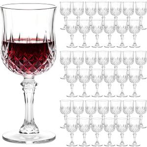 100PCS Plastic Wine Glasses, 7OZ Clear Reusable Plastic Goblets for Wedding
