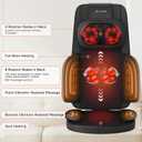 Shiatsu Neck and Back Massager for Pain Relief Deep Tissue, 8D Kneading Massage Chair Pad with Heat, Home Office, Relaxation Gifts for Men Women