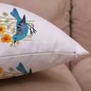Bird Decorative Pillow Covers Spring Style Throw Pillow Cover Cushion Case Outdoor Flower Bird Set for Sofa Bed Couch Car Office 20x20 Inch Set of 4
