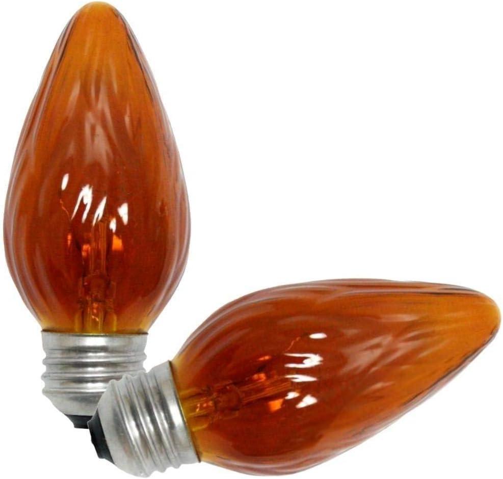 GE 25W Amber Flame Shaped Bulb, Multi-Purpose Decorative, 2 Pack