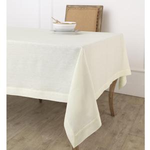Solino Home Ivory Linen Tablecloth 54 x 72 Inch - 100% Pure Linen Table Cloth for Rectangle Tables - Fete, Machine Washable Tablecloth for Spring, Easter